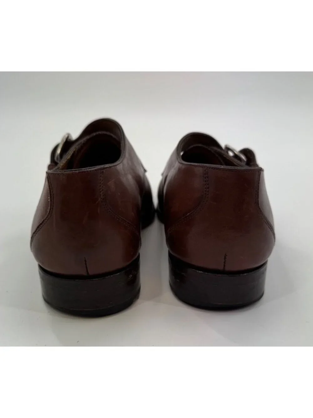 Loding Mens Brown Leather Monk Strap Shoes Size UK 7 US 8 With Goodyear Welt